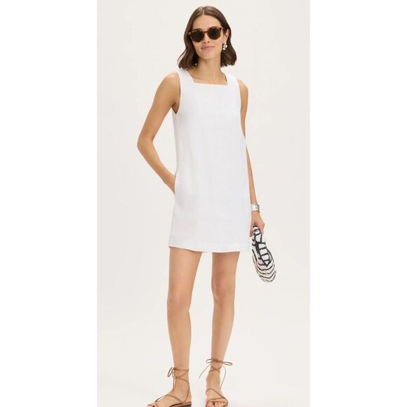 NWT Renwick RNWK Square Neck Linen Shift Dress, $115 XS A13 - Picture 1 of 8